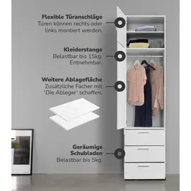 mokebo Drehtürenschrank Der Grenzenlose 60 x 234 x 58 cm Weiß