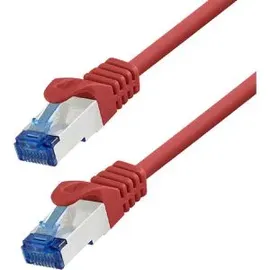 Logilink CQ3014S RJ45 Patchkabel CAT 6a S/FTP 0.25 m Rot Flammwidrig, mit Rastnasenschutz 1 St.