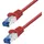 Logilink CQ3014S RJ45 Patchkabel CAT 6a S/FTP 0.25 m Rot Flammwidrig, mit Rastnasenschutz 1 St.