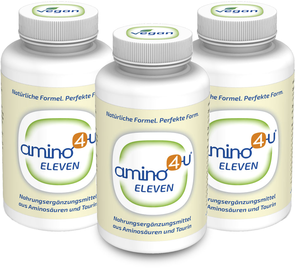 AMINO4U ELEVEN 3 x 120 PRESSLINGE (360 G) AMINOSÄUREN KOMPLEX / 10 AMINOSÄUREN + Taurin 