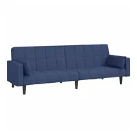 vidaXL Schlafsofa 2-Sitzer mit 2 Kissen Blau Stoff