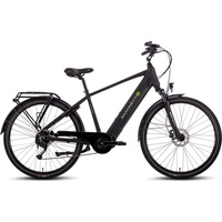 Saxonette E-Bike SAXONETTE "Deluxe Sport Man" E-Bikes Gr. 48 cm, 28 Zoll (71,12 cm), schwarz (schwarz matt) E-Bikes Pedelec, Elektrofahrrad für Herren, Cityrad