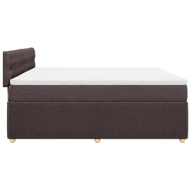 vidaXL Boxspringbett mit Matratze Dunkelbraun 180x200 cm Stoff