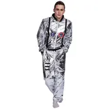 EraSpooky Herren Astronaut Kostüm Weltall Raumfahrer Anzug Spaceman Overall Outfit (X-Large) - XL