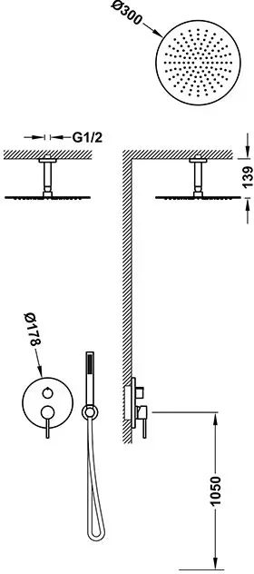 Tres Bausatz 2 Wege Unterputz Einhebelmischer Rapid box für die Dusche , 26238003 26238003