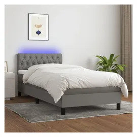vidaXL Boxspringbett 90 x 200 cm Dunkelgrau