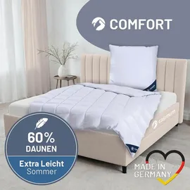 casimum Daunendecke 200x200 cm extra leichte Sommerdecke, Bettdecke 60% Daunen 40% Federn, Größe: