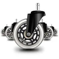 Offgridtec 5er-Set Bürostuhlrollen Vollgummi-Rollen für Bürostühle geeignet für Teppich-