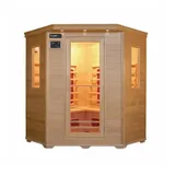 purehaven Infrarotkabine 150x150x60x120x60 cm aus kanadischem Hemlock-Holz Bluetooth-Soundsystem Lichttherapie in 4 Farben digitale Steuerung - Braun