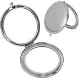 Kompakter Kosmetikspiegel, Runder, Faltbarer Kosmetikspiegel, Tragbarer Taschenspiegel, Kleiner 7-cm-taschenspiegel, Kompakter Vergrößerungsspiegel Im Münzfach Für Reise-make-up (silber)