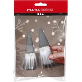 Creativ Company DIY Sets Filz & Fleece Mini Kreativ Set, Grau, Skandinavische Nikoläuse, H 12 cm, Kreativ Box
