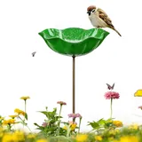 Keramik Vogeltränke Blume, Stehende Vogelbad Gartenstecker mit Stab, Wetterfest Frostsicher für Garten & Balkon, auch als Insektentränke nutzbar