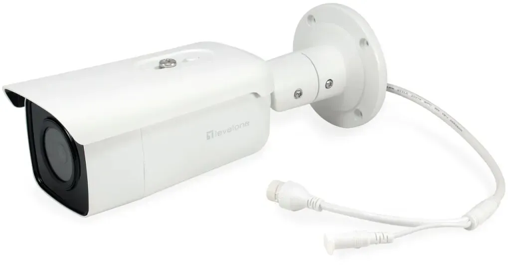 LevelOne GEMINI Feste IP-Netzwerk-Kamera, 6 Megapixel, H.265, 802.3af PoE, IR-LEDs, Innen / Außen