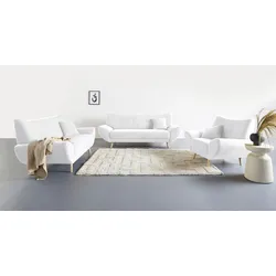 Polstergarnitur HOME AFFAIRE "Basta", weiß, H:80cm T:82cm, Sitzmöbel-Sets, Komfortable Wellenunterfederung