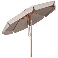 Sekey Sonnenschirm 300 cm Holz-Sonnenschirm Marktschirm Gartenschirm Terrassenschirm Rund