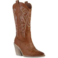 VAN HILL Cowboystiefel in Hellbraun