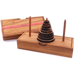 ROMBOL Denkspiele Spiel, 3D-Puzzle Turm von Hanoi, Holz, ein Klassiker unter den Knobelspielen, Holzspiel