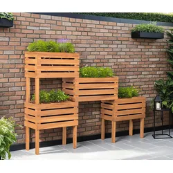 deVries Hochbeet - 180x30x120cm - naturfarben - Holz