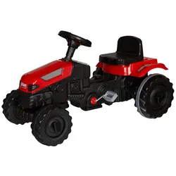 Lemodo Trettraktor Kinder Traktor mit Kettenantrieb, Kinderfahrzeug ab 3 Jahre rot