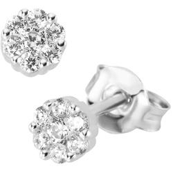 Smart Jewel Ohrstecker Blüte, Zirkonia Steine, Silber 925 Ohrringe   Silber Damen 