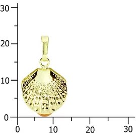 Ostsee-Schmuck Muschel Gelbgold 333