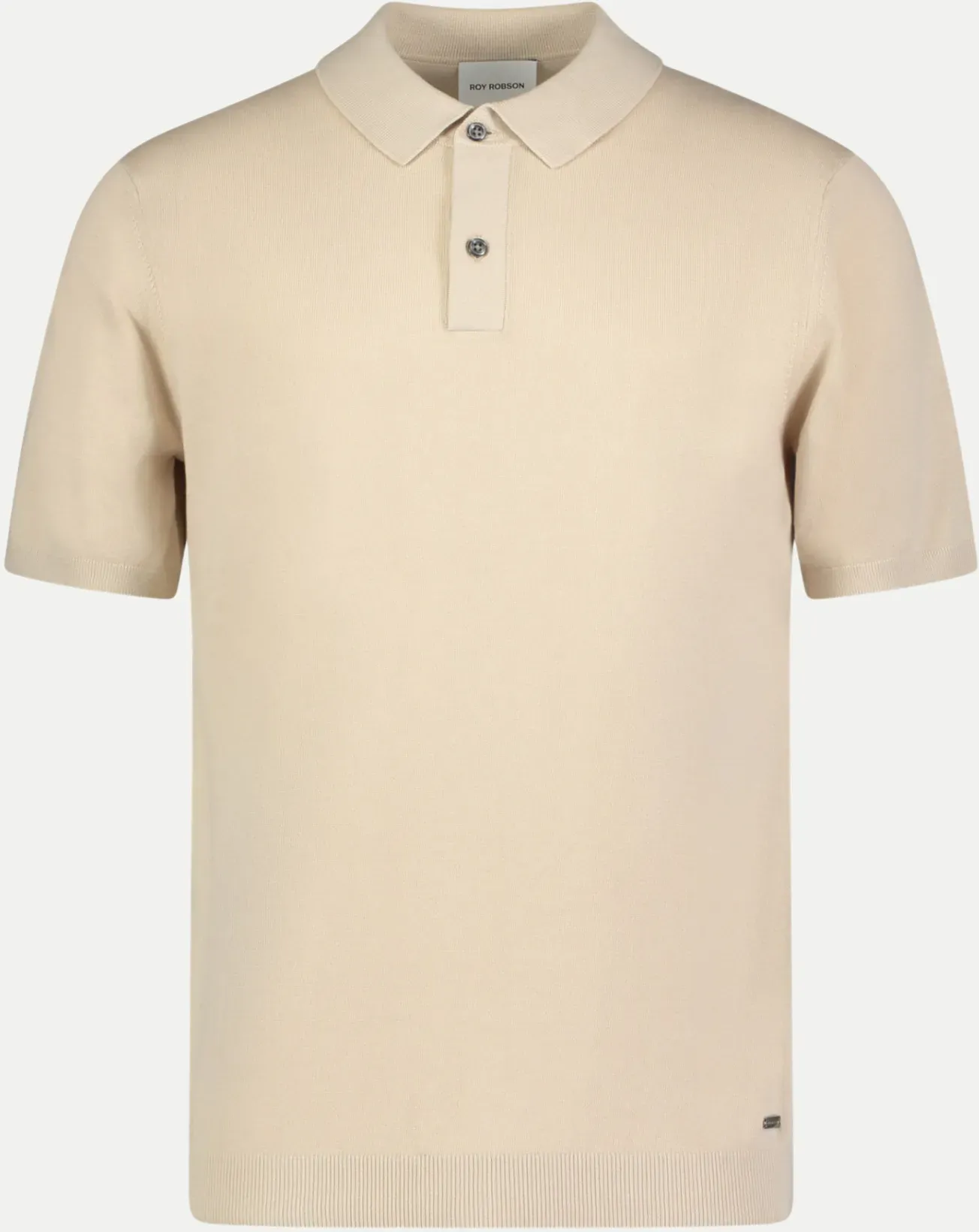 Kurzarmpullover mit Polokragen Beige XXL