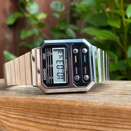 Casio Vintage Digital Edelstahl 40,7 mm A100WE-1AEF
