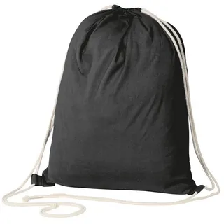 MacMa Gymbag / Sportbeutel / Turnbeutel aus Baumwolle / Farbe: schwarz