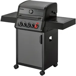 Gasgrill ENDERS "HYDE 3 SIKR Turbo", schwarz (schwarz, grau), B:126cm H:118cm T:56cm, Grills, erreicht turboschnell extrahohe Temperaturen für scharfes Anbraten​