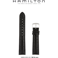 Hamilton Leder Thinline / Squarelin Band-set Leder-schwarz-18/16 H690.223.101 - schwarz