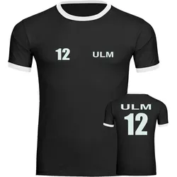 multifanshop Kontrast T-Shirt - Ulm - Trikot Nummer 12 - Druck weiß - Männer