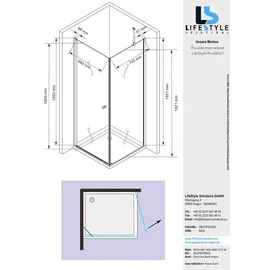 Glaszentrum Hagen Hades Eckdusche mit Drehtür 80 x 195 cm Transparent