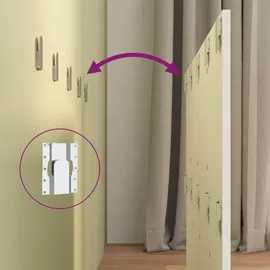 vidaXL Kopfteil mit Nachttischen Weiß Holzwerkstoff