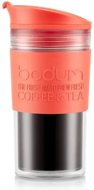 BODUM Reisebecher 350ml - Leuchtendes Korallenrot - Doppelwandsystem