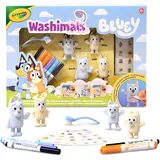 Crayola Washimals Bluey Kreativ-Set mit Stickern und 4 Welpen 6 abwaschbaren Filzstiften