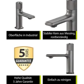 SANITOP-WINGENROTH Lauri Waschtischarmatur Dunkelgrau