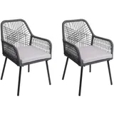 Mendler HWC-O12 Gartenstuhl 54 x 54 x 81 cm grau 2 St.