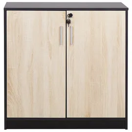 Beliani Zehna Aktenschrank 80 x 80 x 40 Braun / Schwarz