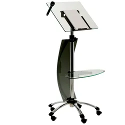rocada 3070 Mobiles Rednerpult modernes Design, 2 Glasplatten