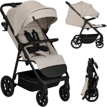 lionelo IVA Buggy bis 22 kg 6 Monaten bis 4 Jahre 360° Räder Volle Stoßdämpfung Verstellbare Rückenlehne höhenverstellbares Verdeck XXL UPF50+ Premium Stoff