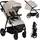lionelo IVA Buggy bis 22 kg 6 Monaten bis 4 Jahre 360° Räder Volle Stoßdämpfung Verstellbare Rückenlehne höhenverstellbares Verdeck XXL UPF50+ Premium Stoff