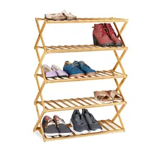 Relaxdays Schuhregal 89 x 65 x 26 cm 5 Ebenen / natur