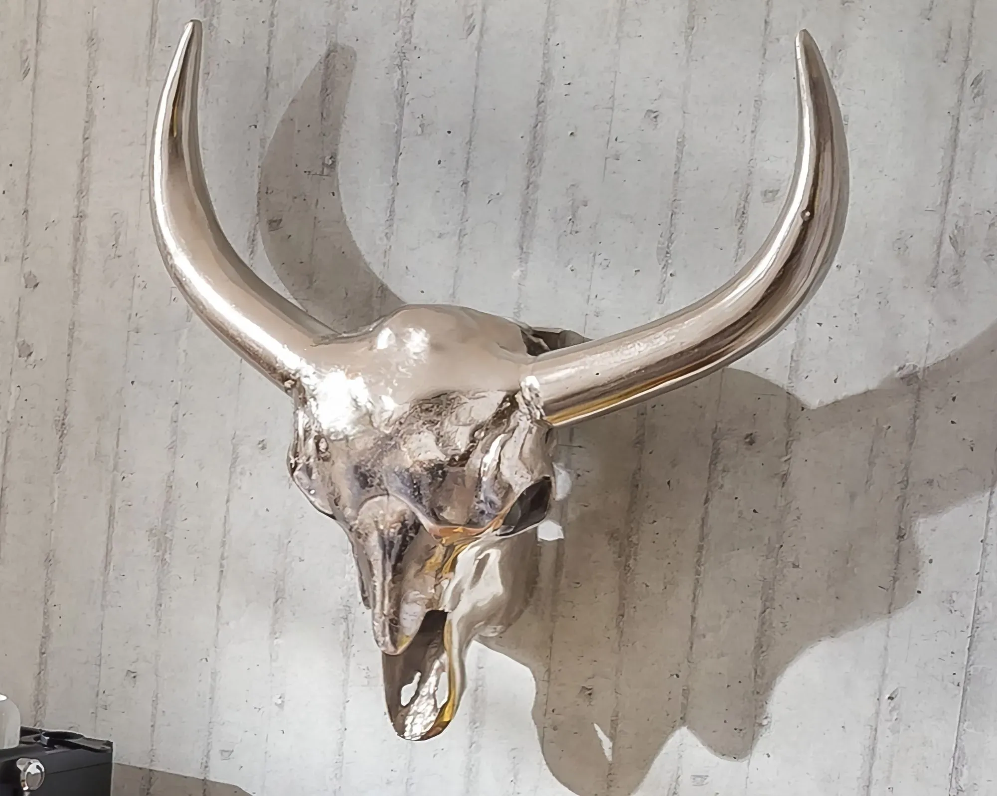 die Faktorei »Stier« Deko-Objekt Schädel silber 97_057