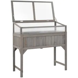 vidaXL Hochbeet mit Gewächshaus 110 x 54 x 120 cm Braun
