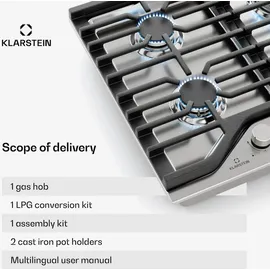 Klarstein Turbocast Gaskochfeld 4-Brenner
