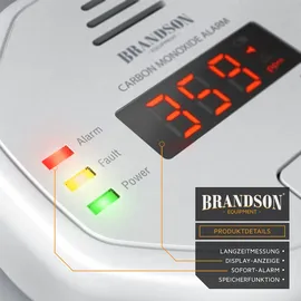 Brandson Kohlenmonoxid Melder mit LCD Display CO Alarm mit 85 dB