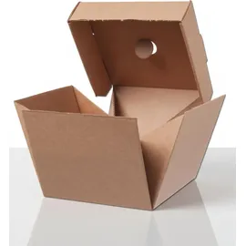 Blanc HYGIENIC Hamburger-Box klein, 300 Stk, 12x12x10cm, to go, take away, natürliches Design, faltbar