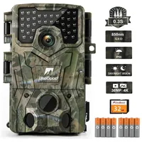 Usogood Überwachungskamera mit 32G Speicherkarte & 8 Batterien Wildkamera (Outdoor, 120° Weitwinkelobjektiv, 4K 36MP, 120° Jagdkamera mit Bewegungsmelder Nachtsicht, 0.3S)