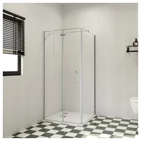 duschspa Eckdusche 6mm ESG Falttür mit Seitenwand Duschtür Eckeinstieg Duchkabine, BxT: 120x90 cm, Einscheibensicherheitsglas, Sicherheitsglas, Set, ebenerdiger Einbau möglich 120 cm x 90 cm