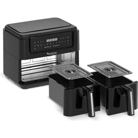 TurboTronic Heißluftfritteuse XXL doppel Airfryer 7,6L schwarz